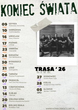 Częstochowa Wydarzenie Koncert Koniec Świata - Trasa '26